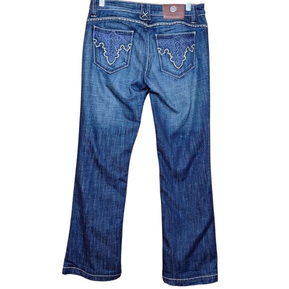 Antik Denim Low-rise flare jeans western Y2K whip stitch embroidered pockets 27 - Picture 3 of 6